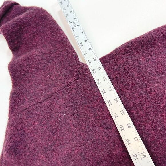 Free People Sweater Womens Large Purple Wool Blend Mock Neck Boxy Oversized Fit - Picture 3 of 10